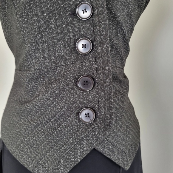 Y2K Fitted Waistcoat Button Down Sleeveless V-neck Tight - Picture 9 of 15